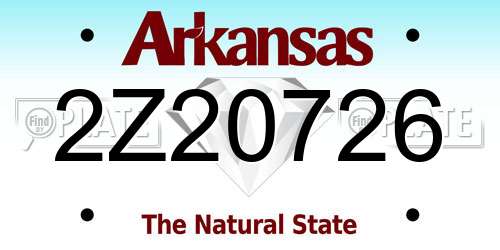 2Z20726 Arkansas License Plate