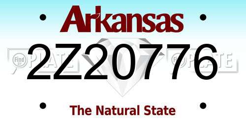 2Z20776 Arkansas License Plate