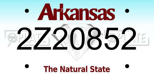 2Z20852 Arkansas License Plate