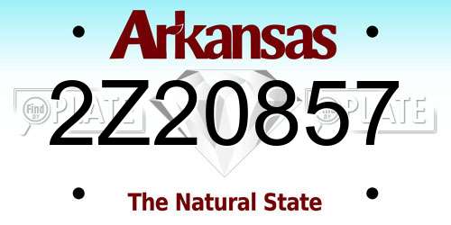2Z20857 Arkansas License Plate