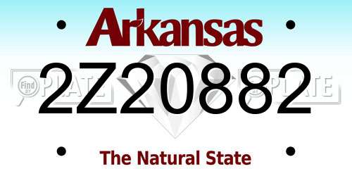 2Z20882 Arkansas License Plate