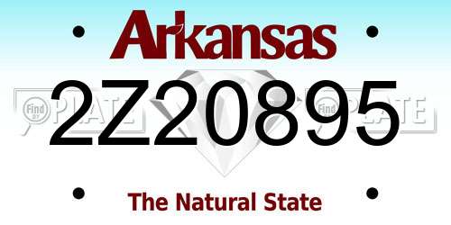 2Z20895 Arkansas License Plate