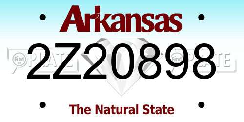 2Z20898 Arkansas License Plate
