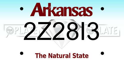 2Z28I3 Arkansas License Plate