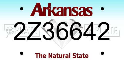2Z36642 Arkansas License Plate
