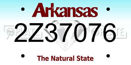 2Z37076 Arkansas License Plate