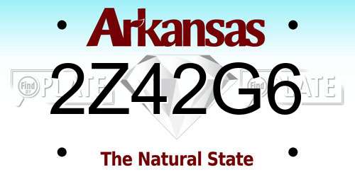 2Z42G6 Arkansas License Plate
