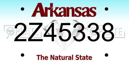 2Z45338 Arkansas License Plate