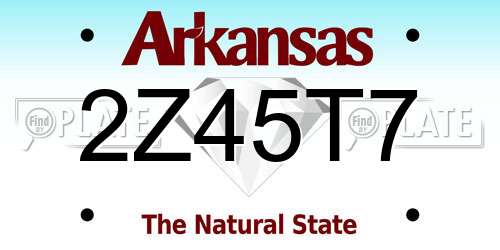 2Z45T7 Arkansas License Plate
