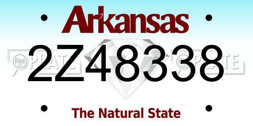 2Z48338 Arkansas License Plate