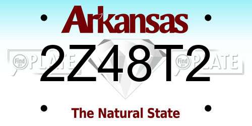 2Z48T2 Arkansas License Plate