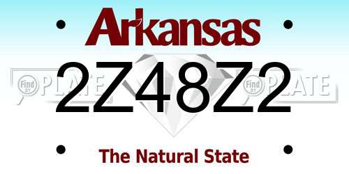 2Z48Z2 Arkansas License Plate