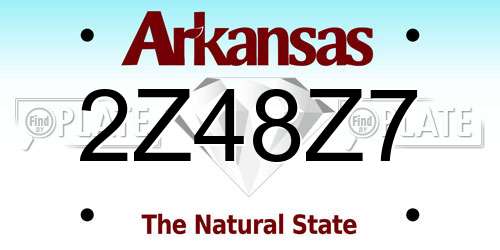 2Z48Z7 Arkansas License Plate