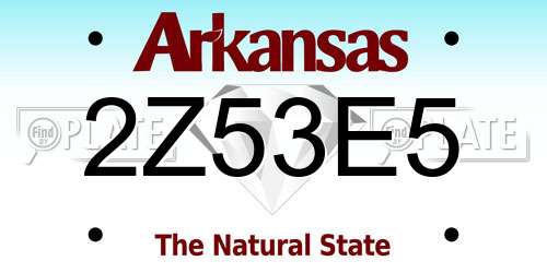 2Z53E5 Arkansas License Plate