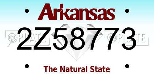 2Z58773 Arkansas License Plate