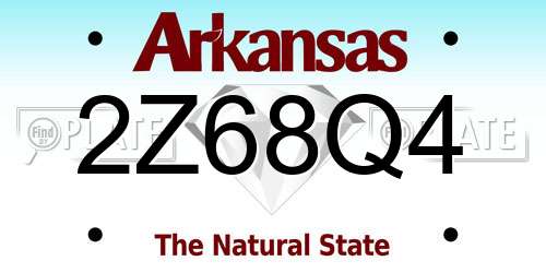 2Z68Q4 Arkansas License Plate
