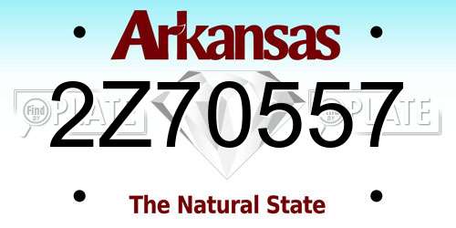 2Z70557 Arkansas License Plate