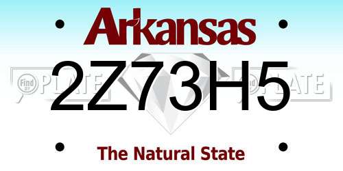 2Z73H5 Arkansas License Plate