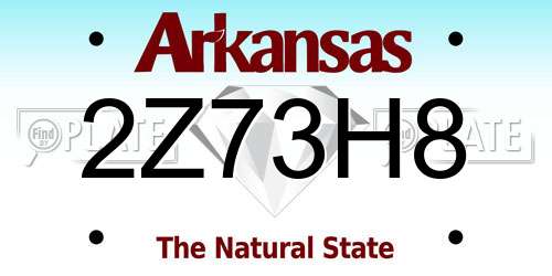 2Z73H8 Arkansas License Plate