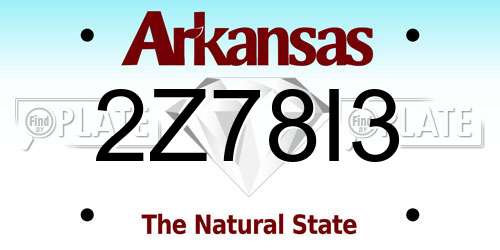 2Z78I3 Arkansas License Plate