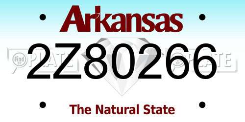 2Z80266 Arkansas License Plate