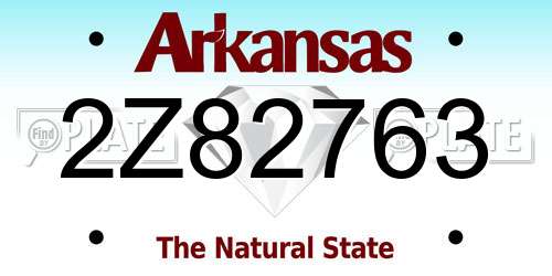 2Z82763 Arkansas License Plate
