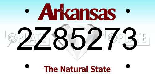 2Z85273 Arkansas License Plate