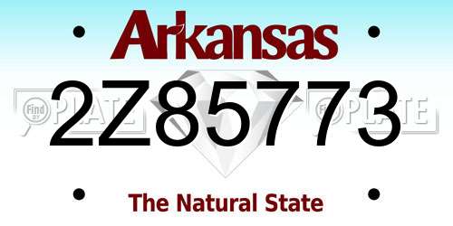 2Z85773 Arkansas License Plate