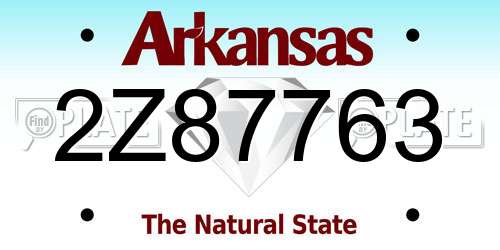 2Z87763 Arkansas License Plate