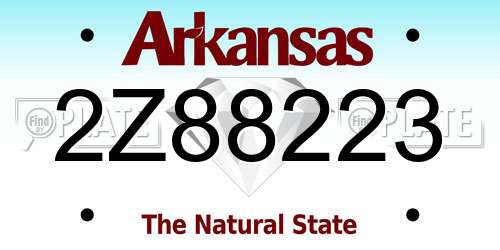 2Z88223 Arkansas License Plate