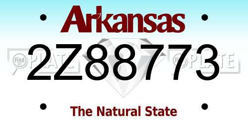 2Z88773 Arkansas License Plate