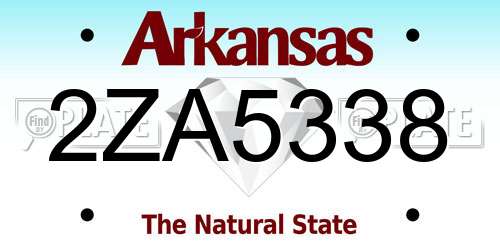 2ZA5338 Arkansas License Plate