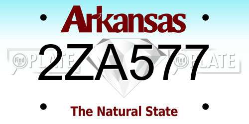 2ZA577 Arkansas License Plate