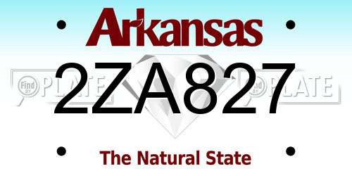 2ZA827 Arkansas License Plate