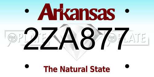 2ZA877 Arkansas License Plate