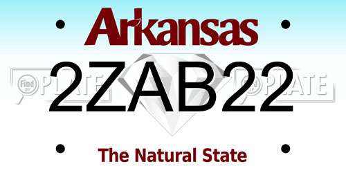 2ZAB22 Arkansas License Plate