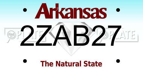 2ZAB27 Arkansas License Plate
