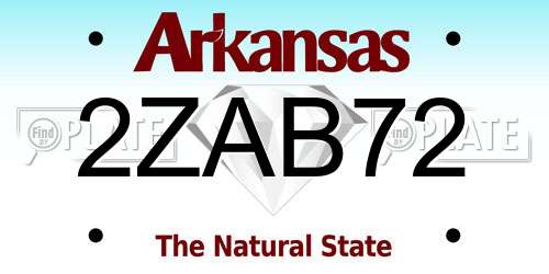 2ZAB72 Arkansas License Plate