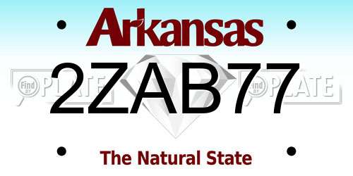2ZAB77 Arkansas License Plate