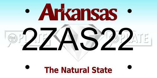2ZAS22 Arkansas License Plate