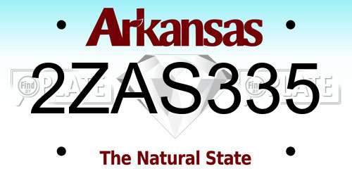 2ZAS335 Arkansas License Plate