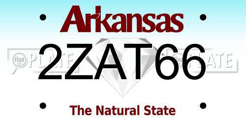 2ZAT66 Arkansas License Plate