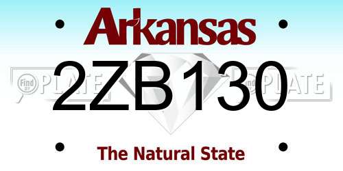 2ZB130 Arkansas License Plate