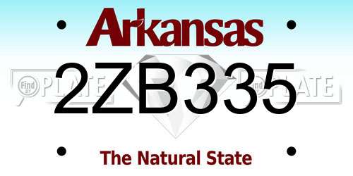 2ZB335 Arkansas License Plate