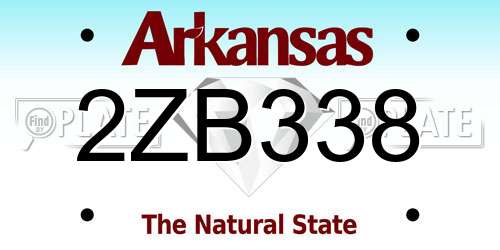 2ZB338 Arkansas License Plate