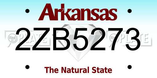 2ZB5273 Arkansas License Plate