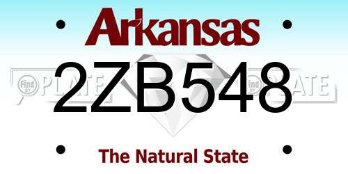 2ZB548 Arkansas License Plate