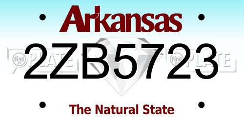 2ZB5723 Arkansas License Plate