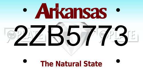 2ZB5773 Arkansas License Plate