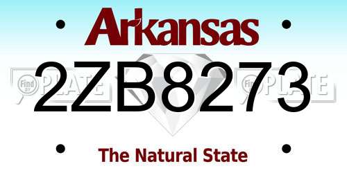 2ZB8273 Arkansas License Plate